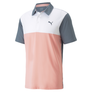 PUMA 537448-04 CLOUDSPUN COLORBLOCK POLO - POLO MAJICA MOŠKA - SIVA BARVA - US XS