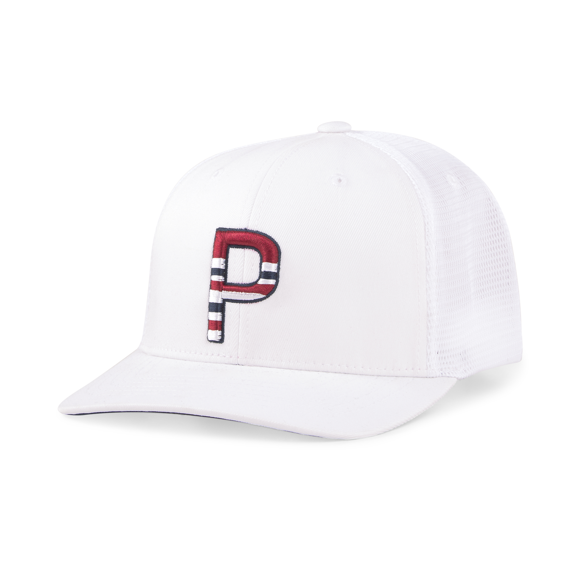 PUMA 023738-02 SUNDOWN TRUCKER P SNAPBACK CAP - KAPA MOŠKA - BELA BARVA - INT OSFA