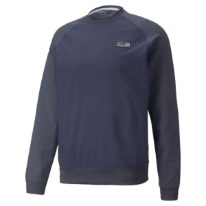 PUMA 530154-05 EGW CLOUDSPUN PM CREWNECK - PULOVER MOŠKI - MODRA BARVA - US L