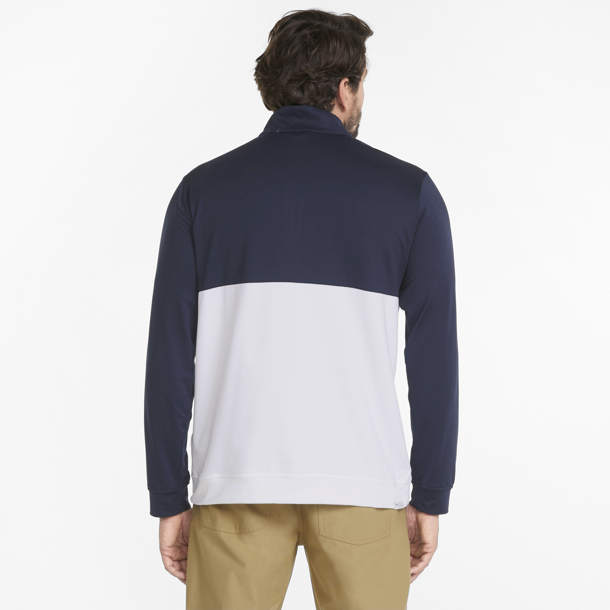 PUMA 532985-02 GAMER COLORBLOCK 1/4 ZIP - PULOVER MOŠKI - BELA/MODRA BARVA - US XXL - slika 4