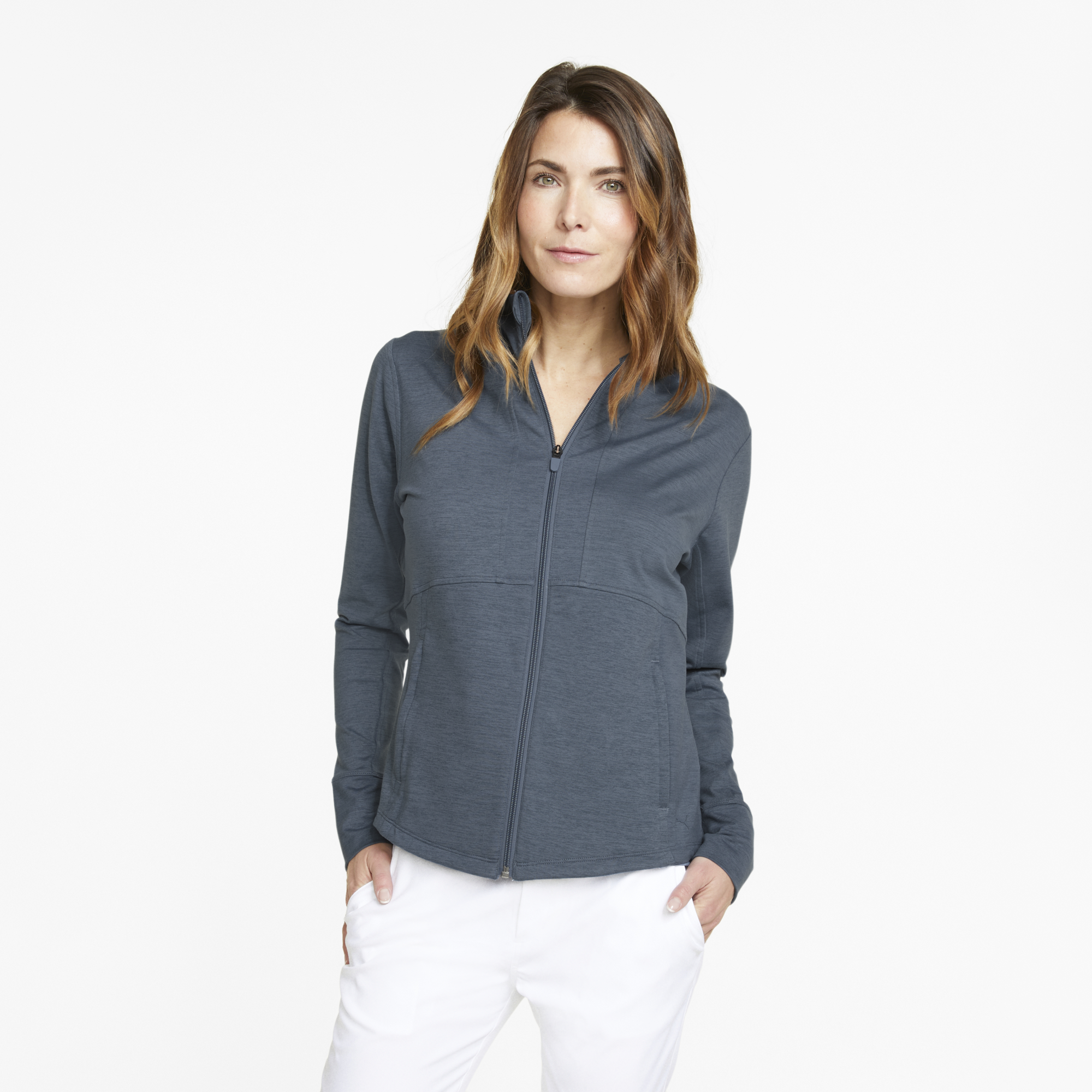 PUMA 533004-09 W CLOUDSPUN DAYBREAK JACKET - PULOVER ŽENSKI - SIVA BARVA - US L - slika 3