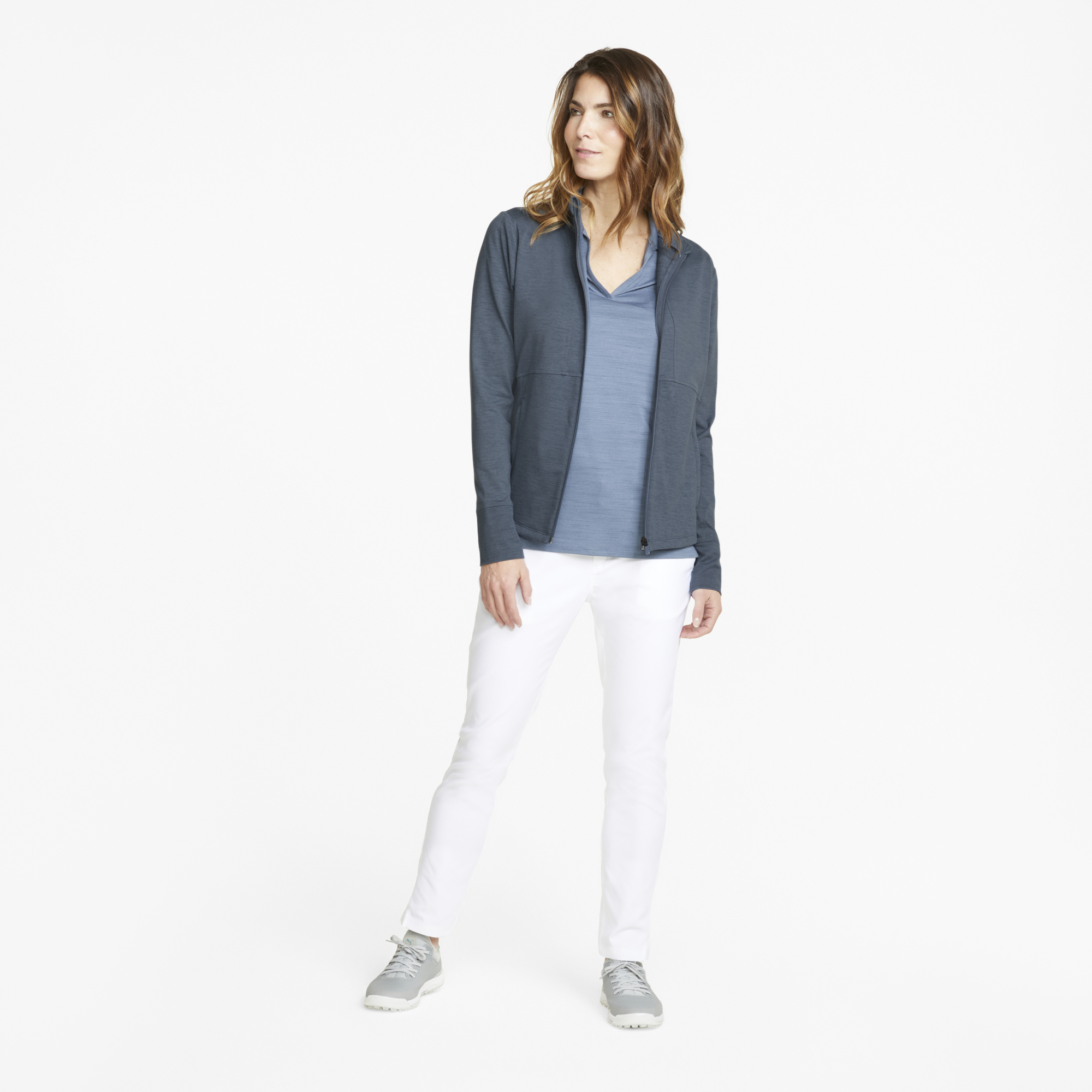 PUMA 533004-09 W CLOUDSPUN DAYBREAK JACKET - PULOVER ŽENSKI - SIVA BARVA - US L - slika 5