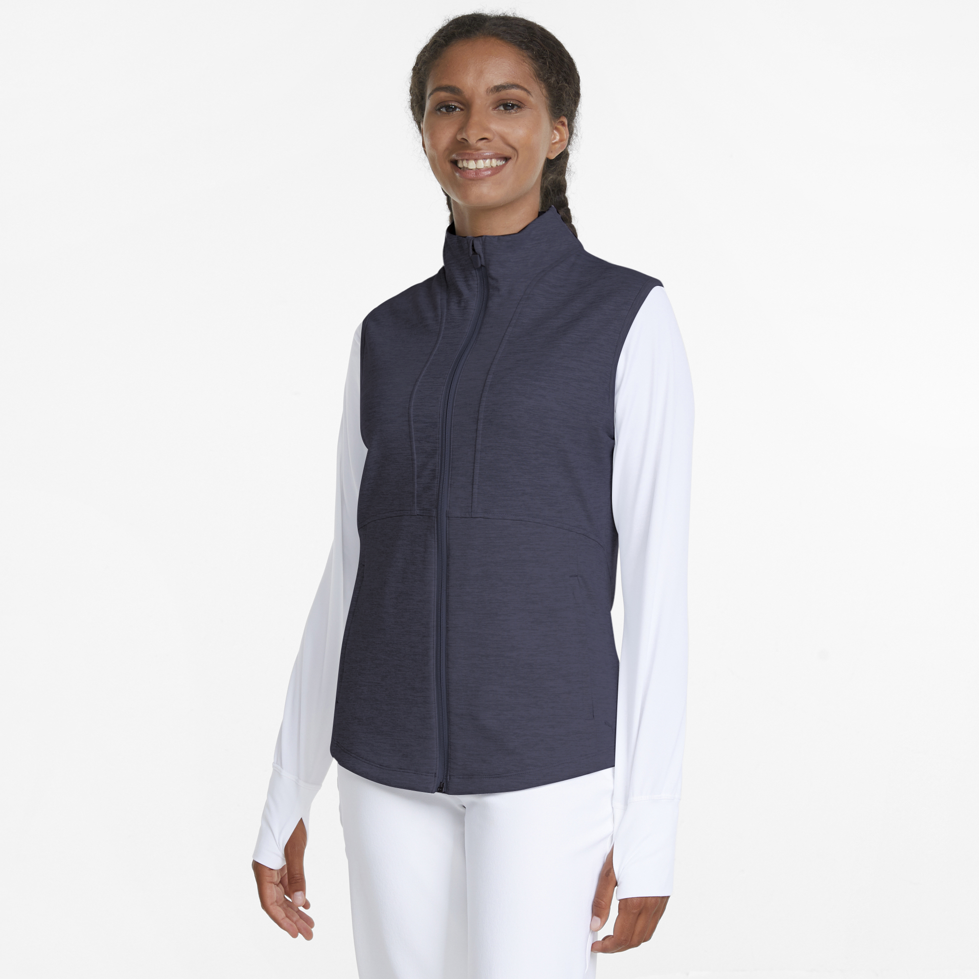 PUMA 533005-02 W CLOUDSPUN DAYBREAK VEST - PULOVER ŽENSKI - MODRA BARVA - US L - slika 3