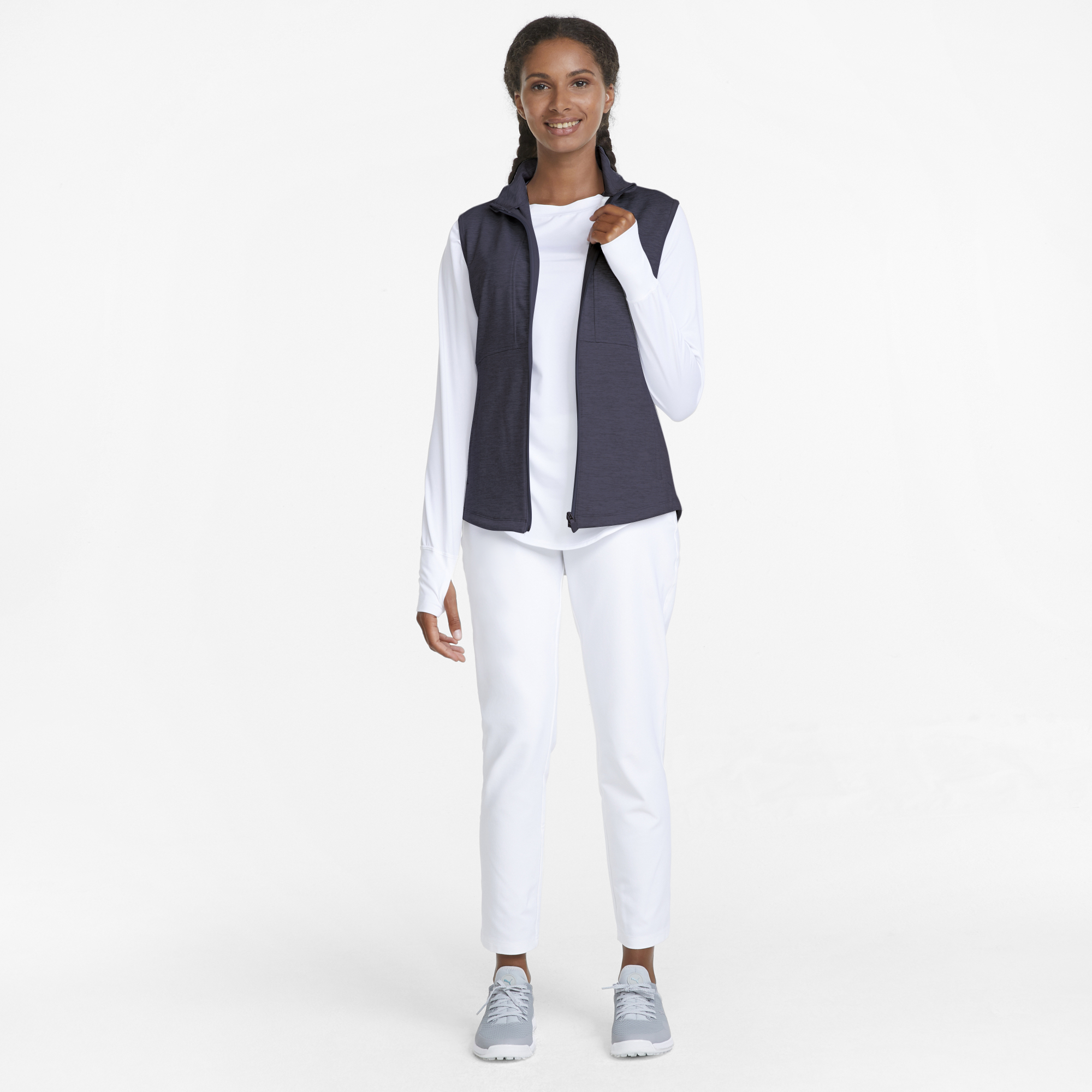 PUMA 533005-02 W CLOUDSPUN DAYBREAK VEST - PULOVER ŽENSKI - MODRA BARVA - US L - slika 5