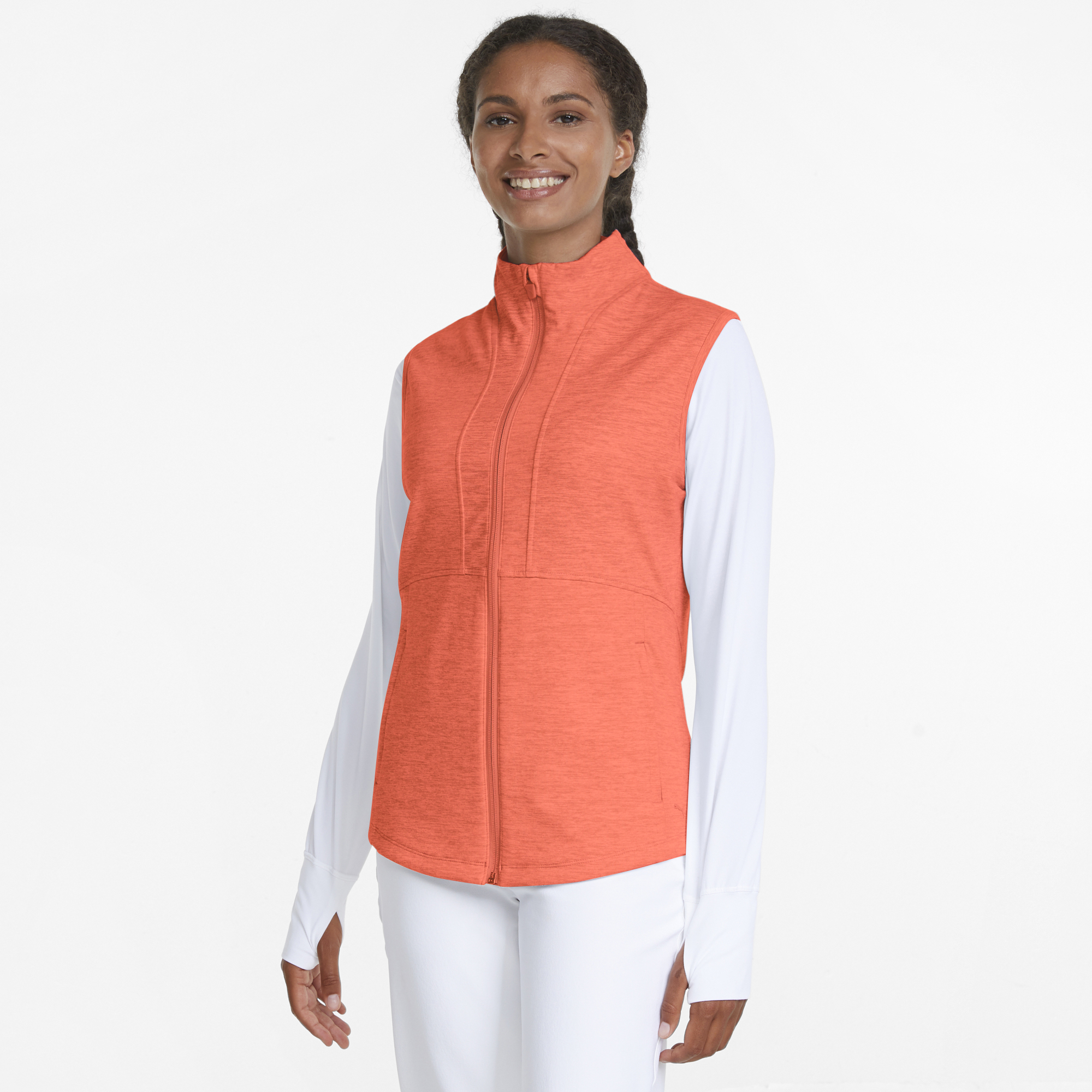 PUMA 533005-05 W CLOUDSPUN DAYBREAK VEST - PULOVER ŽENSKI - ORANŽNA BARVA - US L - slika 3