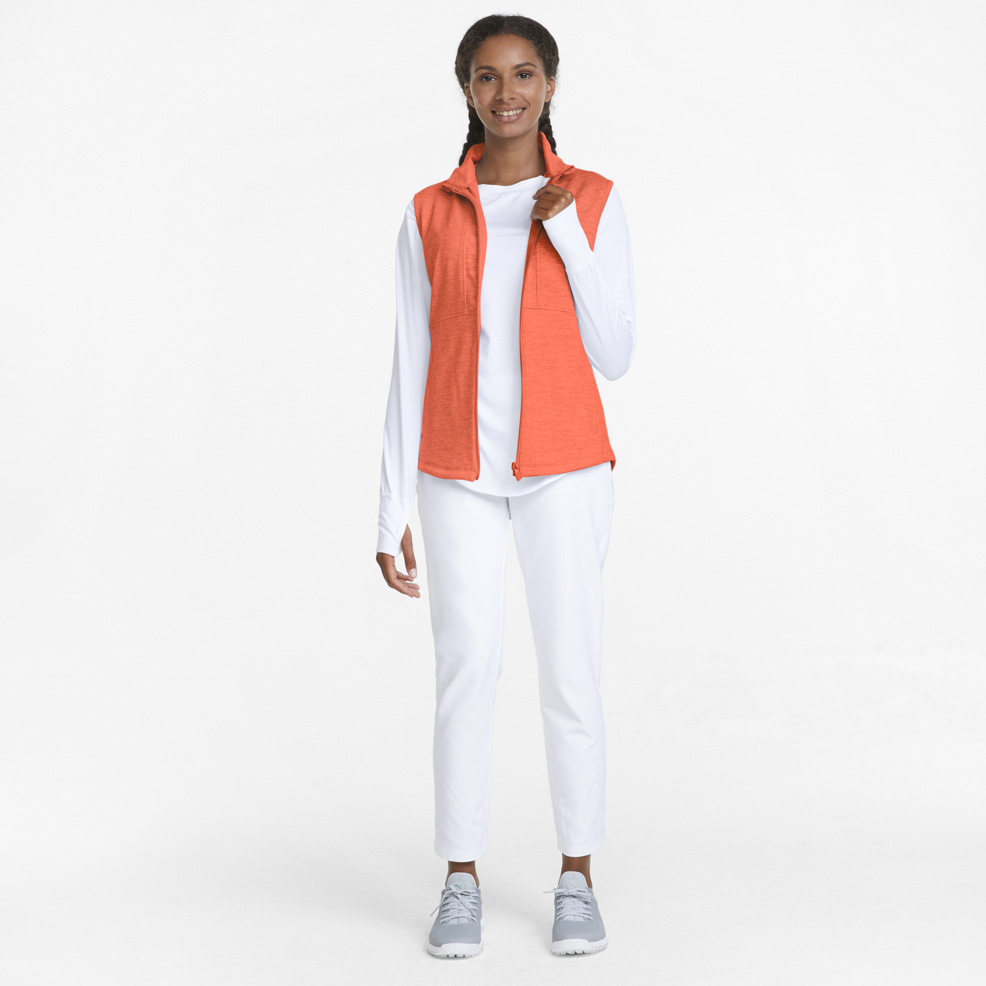 PUMA 533005-05 W CLOUDSPUN DAYBREAK VEST - PULOVER ŽENSKI - ORANŽNA BARVA - US L - slika 5