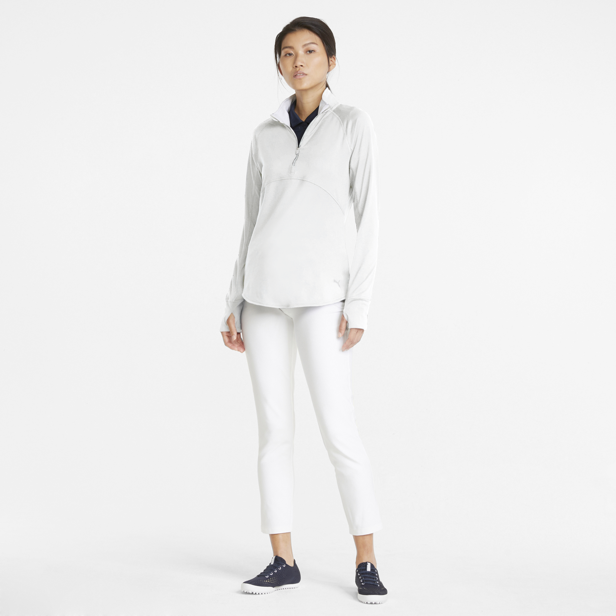 PUMA 533007-01 W GAMER 1/4 ZIP - PULOVER ŽENSKI - BELA BARVA - US M - slika 5