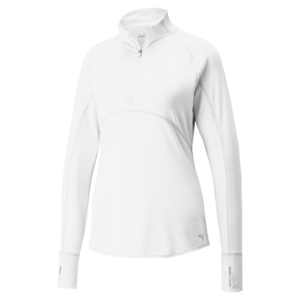 PUMA 533007-01 W GAMER 1/4 ZIP - PULOVER ŽENSKI - BELA BARVA - US M