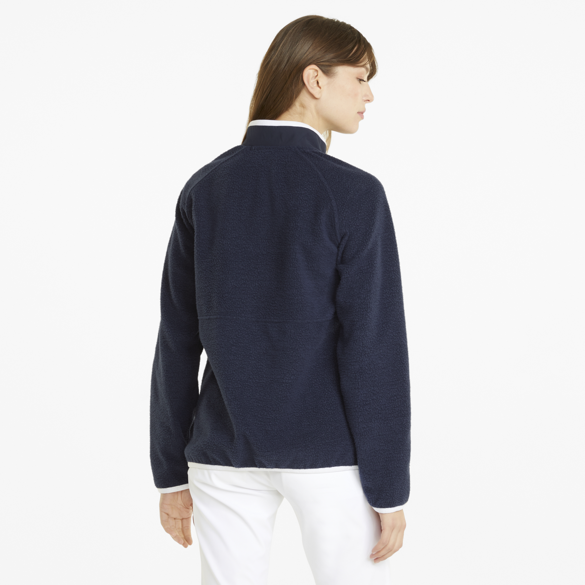 PUMA 535517-02 W SHERPA 1/4 ZIP - PULOVER ŽENSKI - MODRA BARVA - US L - slika 4