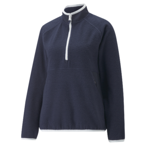PUMA 535517-02 W SHERPA 1/4 ZIP - PULOVER ŽENSKI - MODRA BARVA - US L