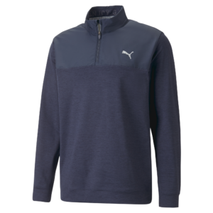 PUMA 537463-03 CLOUDSPUN COLORBLOCK 1/4 ZIP - PULOVER MOŠKI - MODRA BARVA - US L
