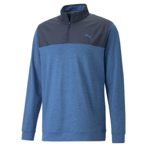 PUMA 537463-06 CLOUDSPUN COLORBLOCK 1/4 ZIP - PULOVER MOŠKI - SVETLO MODRA BARVA - US L