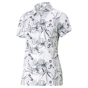PUMA 537493-01 W MATTR ARTWORK POLO - POLO MAJICA ŽENSKA - BELA BARVA - US S