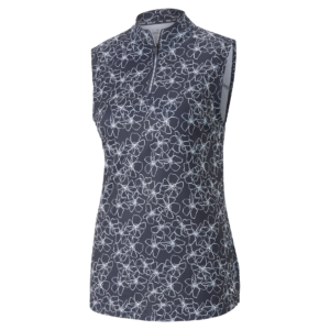 PUMA 537494-01 W CLOUDSPUN ISLAND FLOWER SL POLO - POLO MAJICA ŽENSKA - MODRA BARVA - US L