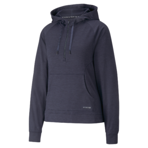 PUMA 537501-03 W HOODED CLOUDSPUN 1/4 ZIP - PULOVER ŽENSKI - MODRA BARVA - US M