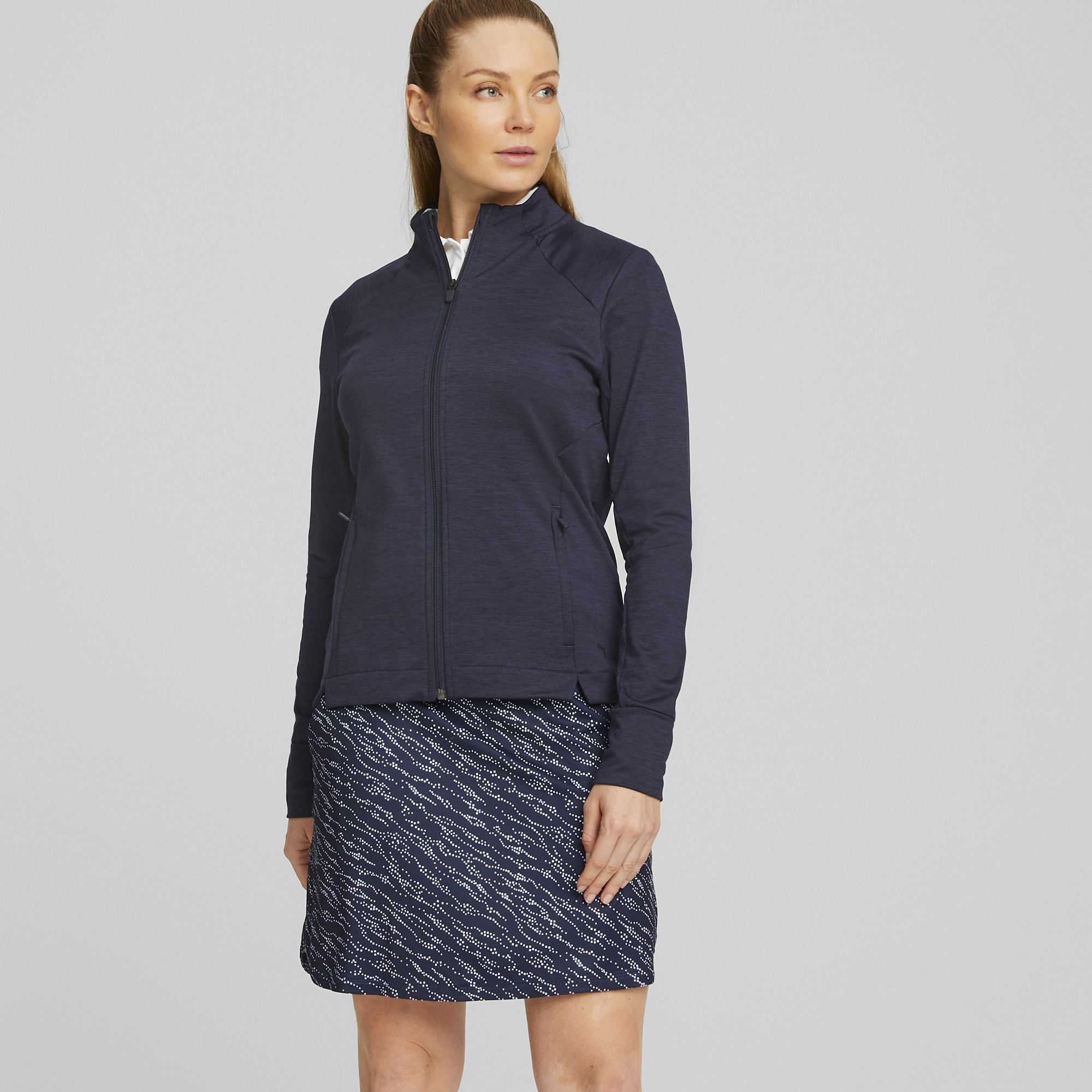 PUMA 537502-02 W CLOUDSPUN HEATHER FULL ZIP JACKET - PULOVER ŽENSKI - MODRA BARVA - US M - slika 3
