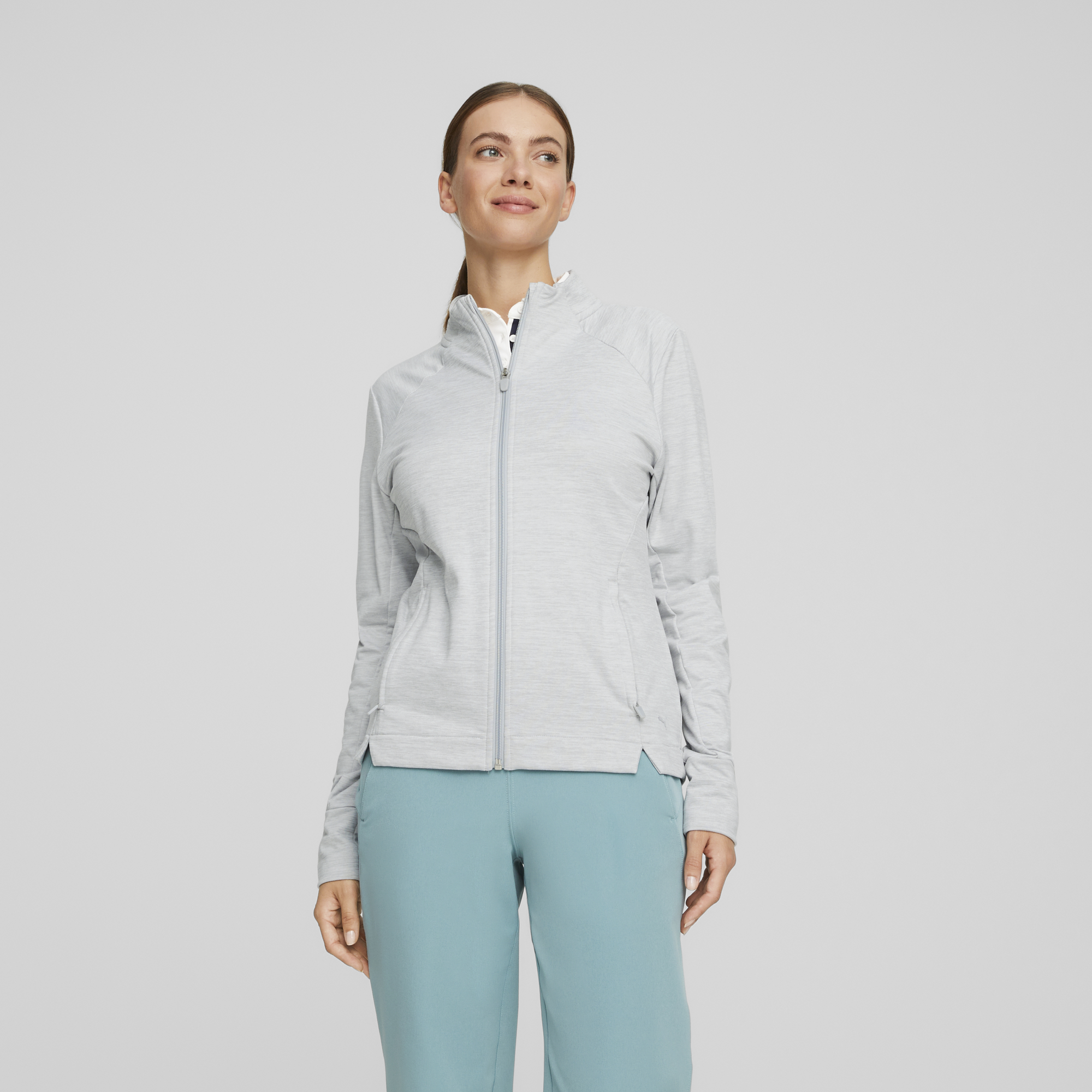 PUMA 537502-07 W CLOUDSPUN HEATHER FULL ZIP JACKET - PULOVER ŽENSKI - SIVA BARVA - US M - slika 3