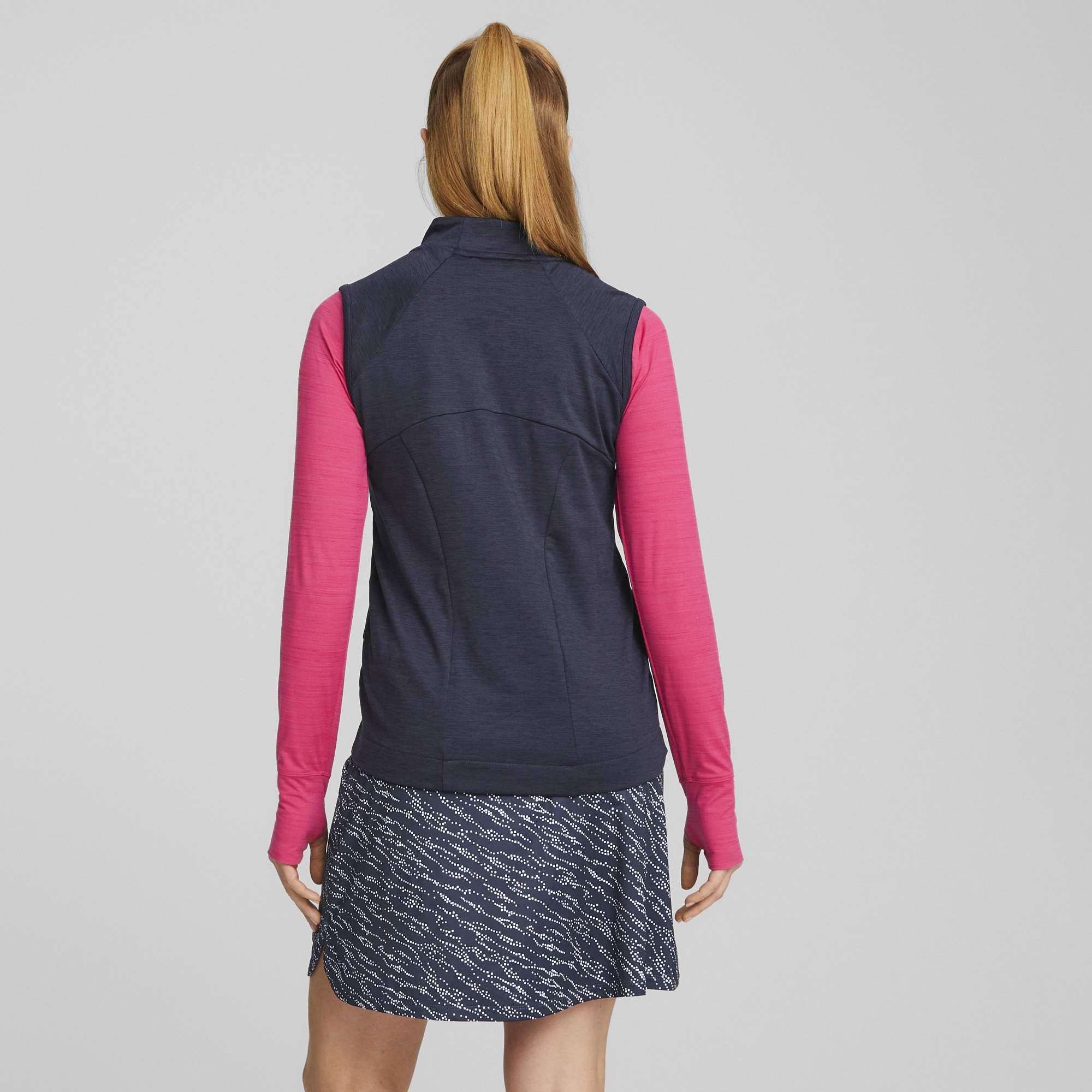 PUMA 537503-02 W CLOUDSPUN HEATHER FULL ZIP VEST - PULOVER ŽENSKI - MODRA BARVA - US M - slika 5