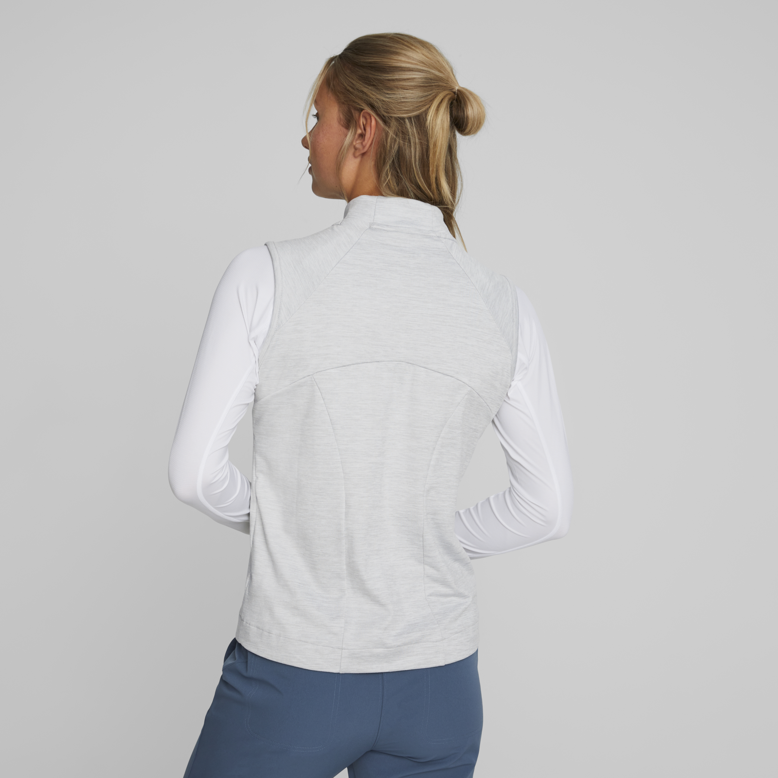 PUMA 537503-06 W CLOUDSPUN HEATHER FULL ZIP VEST - PULOVER ŽENSKI - SIVA BARVA - US M - slika 4