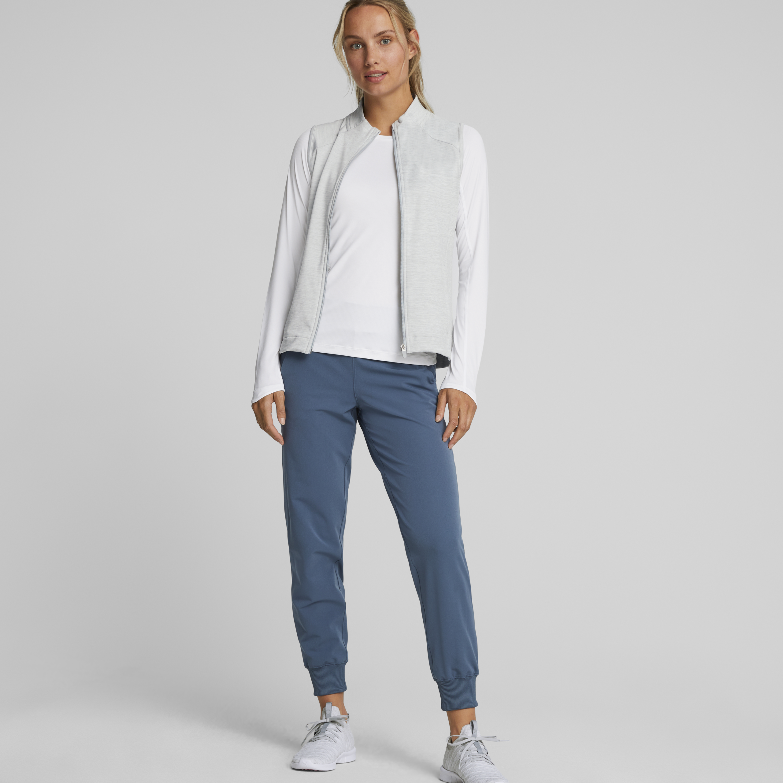 PUMA 537503-06 W CLOUDSPUN HEATHER FULL ZIP VEST - PULOVER ŽENSKI - SIVA BARVA - US M - slika 5