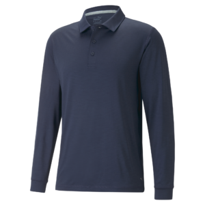 PUMA 539106-03 YOUV LONG SLEEVE POLO - POLO MAJICA MOŠKA - MODRA BARVA - US L