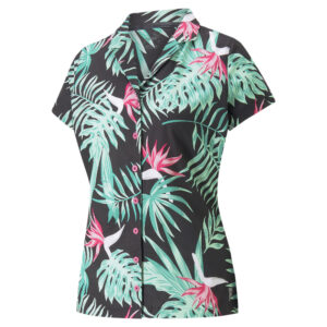 PUMA 539255-02 W PUMA X PTC PARADISE CAMP SHIRT - POLO MAJICA ŽENSKA - ČRNA BARVA - US L