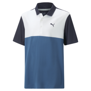 PUMA 539777-04 BOYS CLOUDSPUN COLORBLOCK POLO - POLO MAJICA MOŠKA - MODRA BARVA - D/I 128