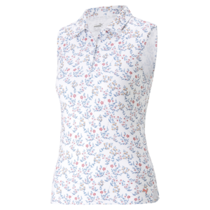 PUMA 539786-01 MATTR MICRO FLORAL SL POLO GIRLS - POLO MAJICA ŽENSKA - BELA BARVA - D/I 128