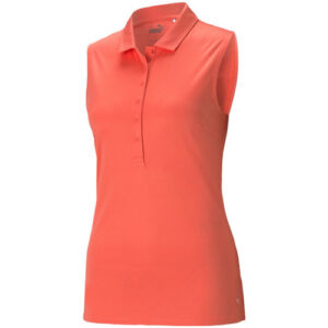 PUMA 595823-15 ROTATION SLEEVELESS POLO - POLO MAJICA ŽENSKA - RDEČA BARVA - US L