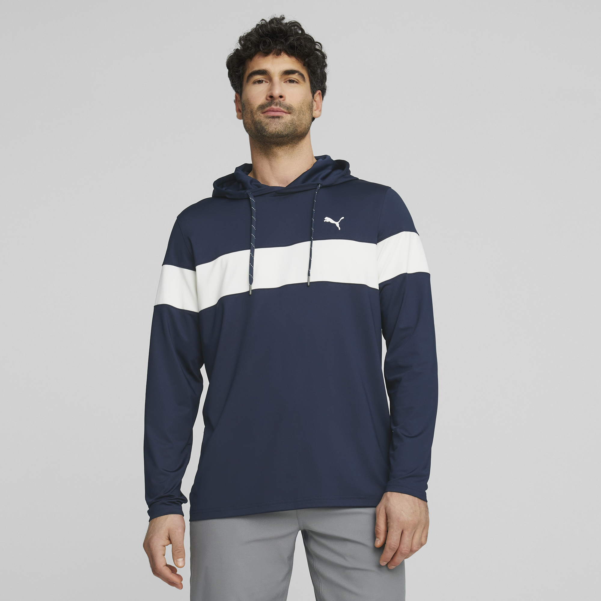 PUMA 620252-02 MATTR COLORBLOCK HOODIE - PULOVER MOŠKI - MODRA BARVA - US L - slika 3
