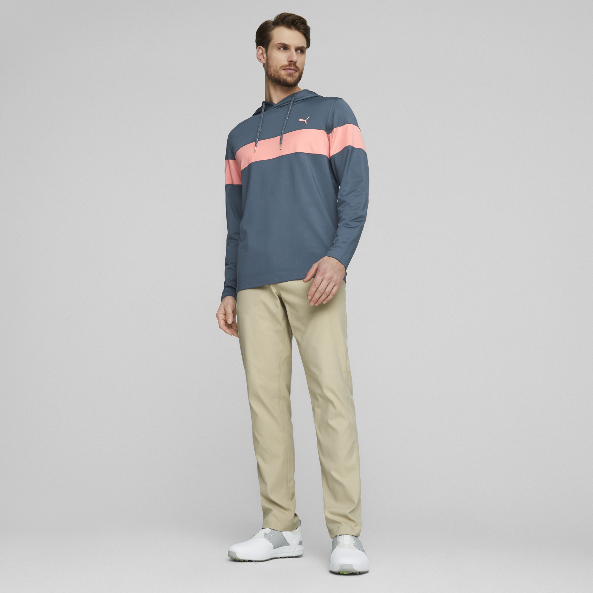 PUMA 620252-05 MATTR COLORBLOCK HOODIE - PULOVER MOŠKI - SIVA BARVA - US XS - slika 6