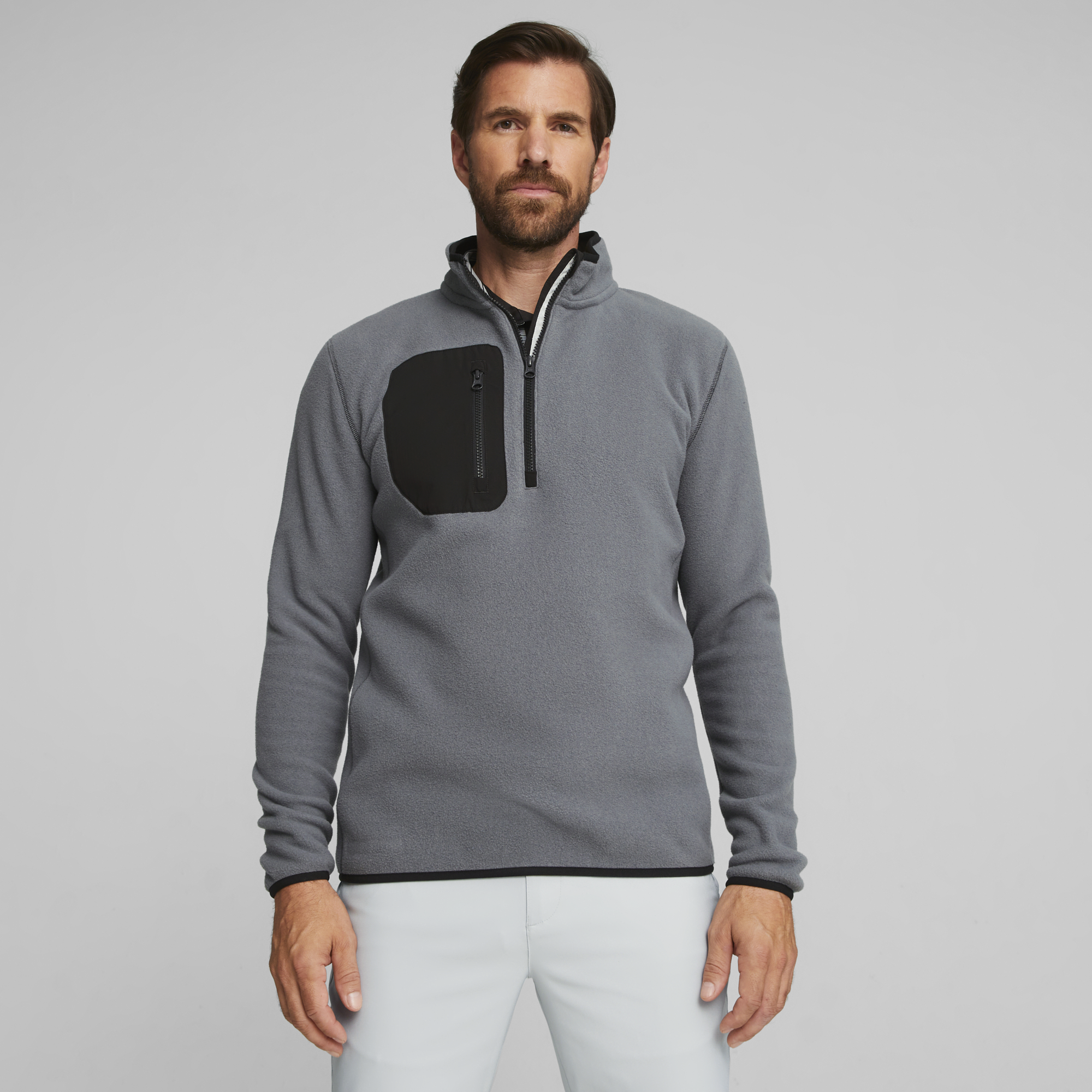 PUMA 621519-02 FLEECE 1/4 ZIP - PULOVER MOŠKI - SIVA BARVA - US L - slika 3