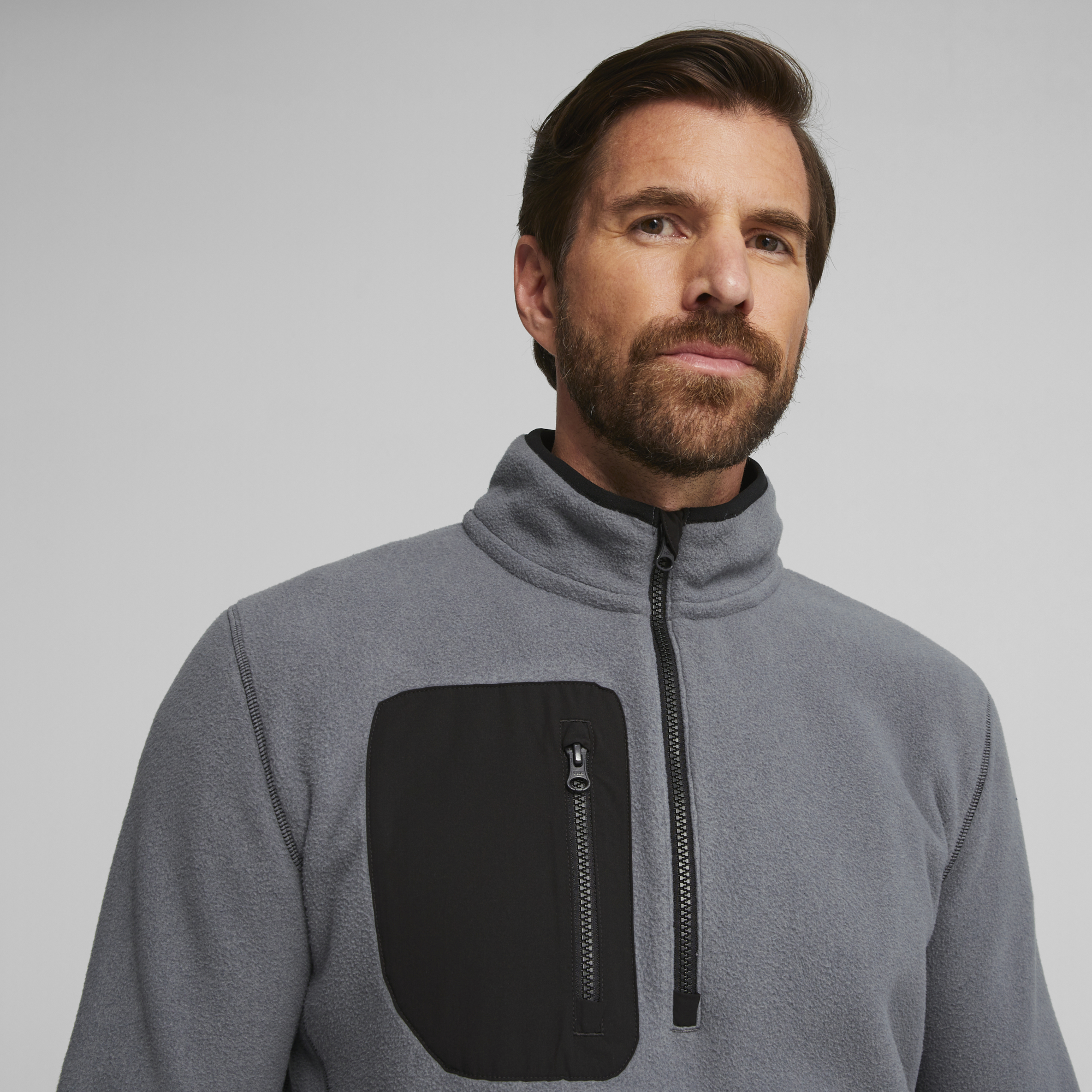 PUMA 621519-02 FLEECE 1/4 ZIP - PULOVER MOŠKI - SIVA BARVA - US L - slika 4