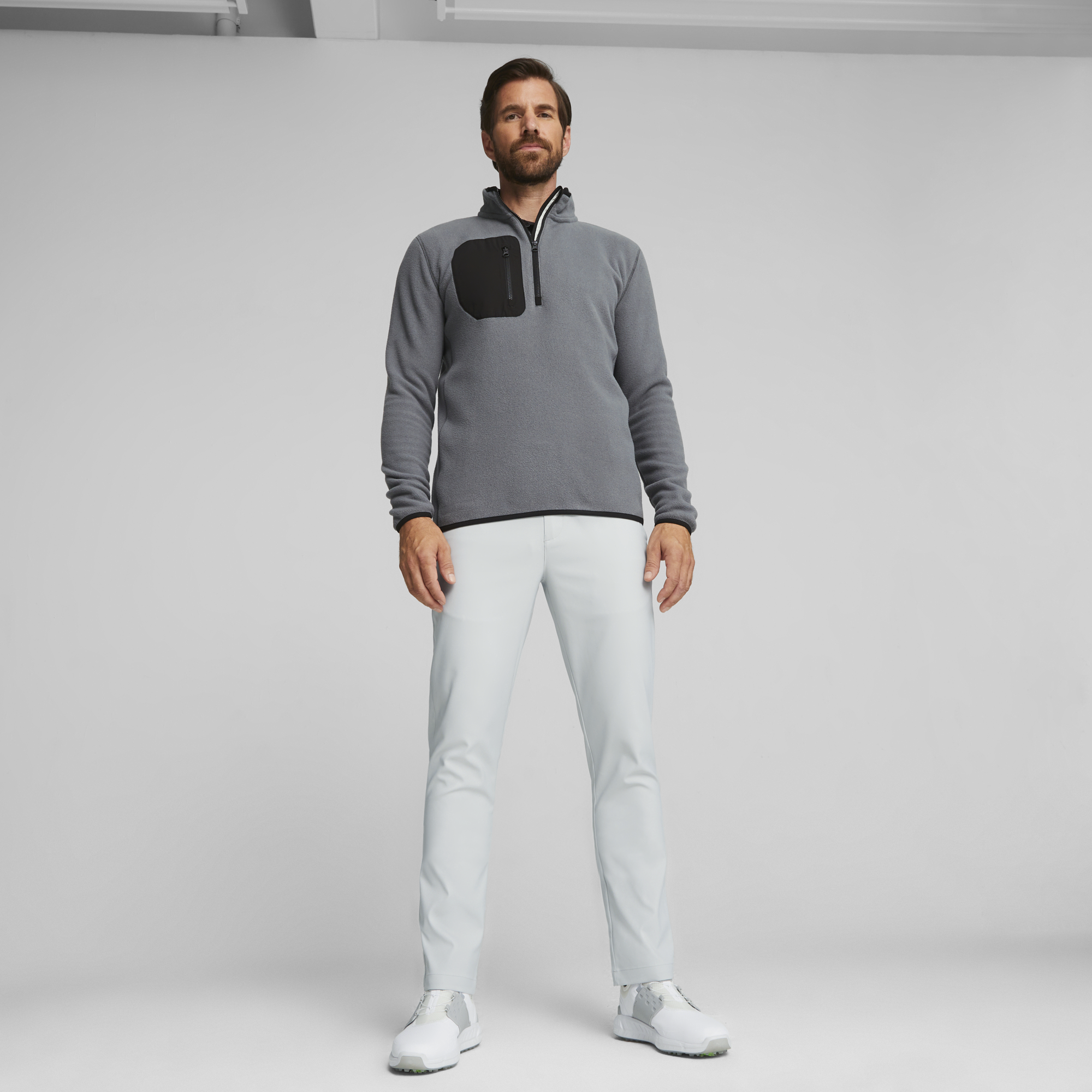PUMA 621519-02 FLEECE 1/4 ZIP - PULOVER MOŠKI - SIVA BARVA - US L - slika 6