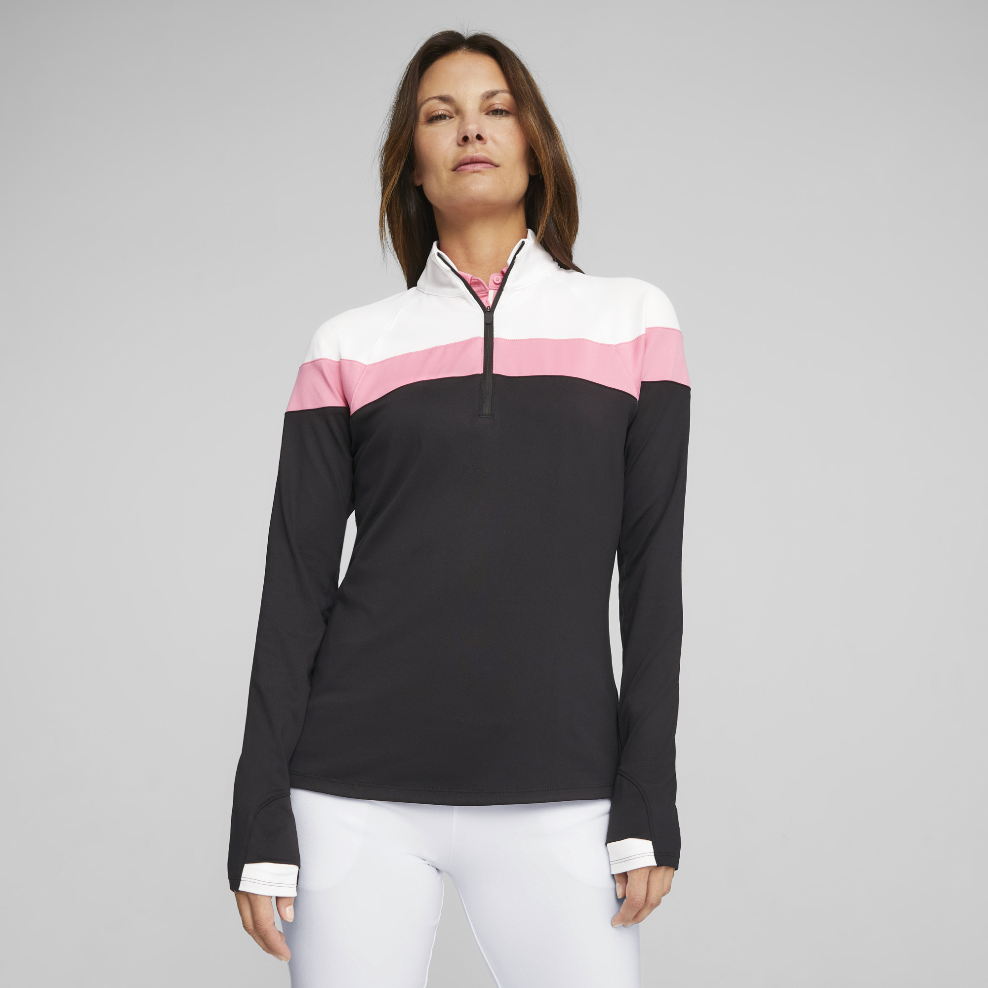 PUMA 621626-01 W LIGHTWEIGHT 1/4 ZIP - PULOVER ŽENSKI - ČRNA BARVA - US L - slika 3